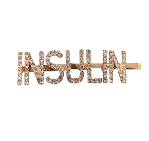 "INSULIN" Custom Hair Clip (Gold)