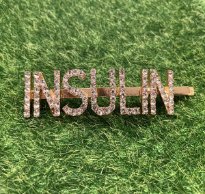 "INSULIN" Custom Hair Clip (Gold)